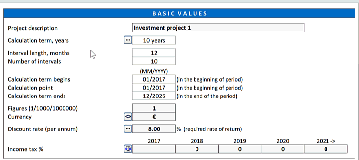 Mid-year discounting in Invest for Excel