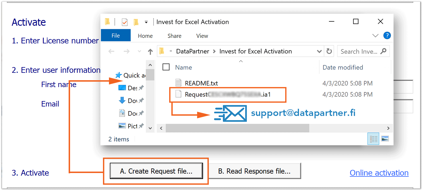 Activate Invest for Excel offline